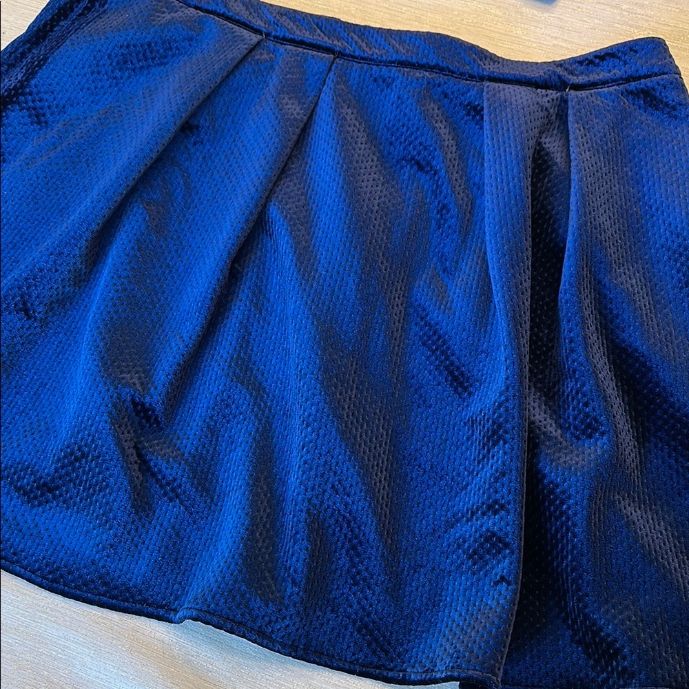 Worthington Blue Velvet Skirt with Pockets